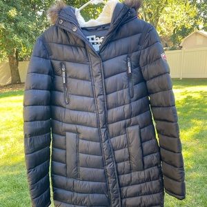 Superdry Women’s black 3/4 length Fuji jacket